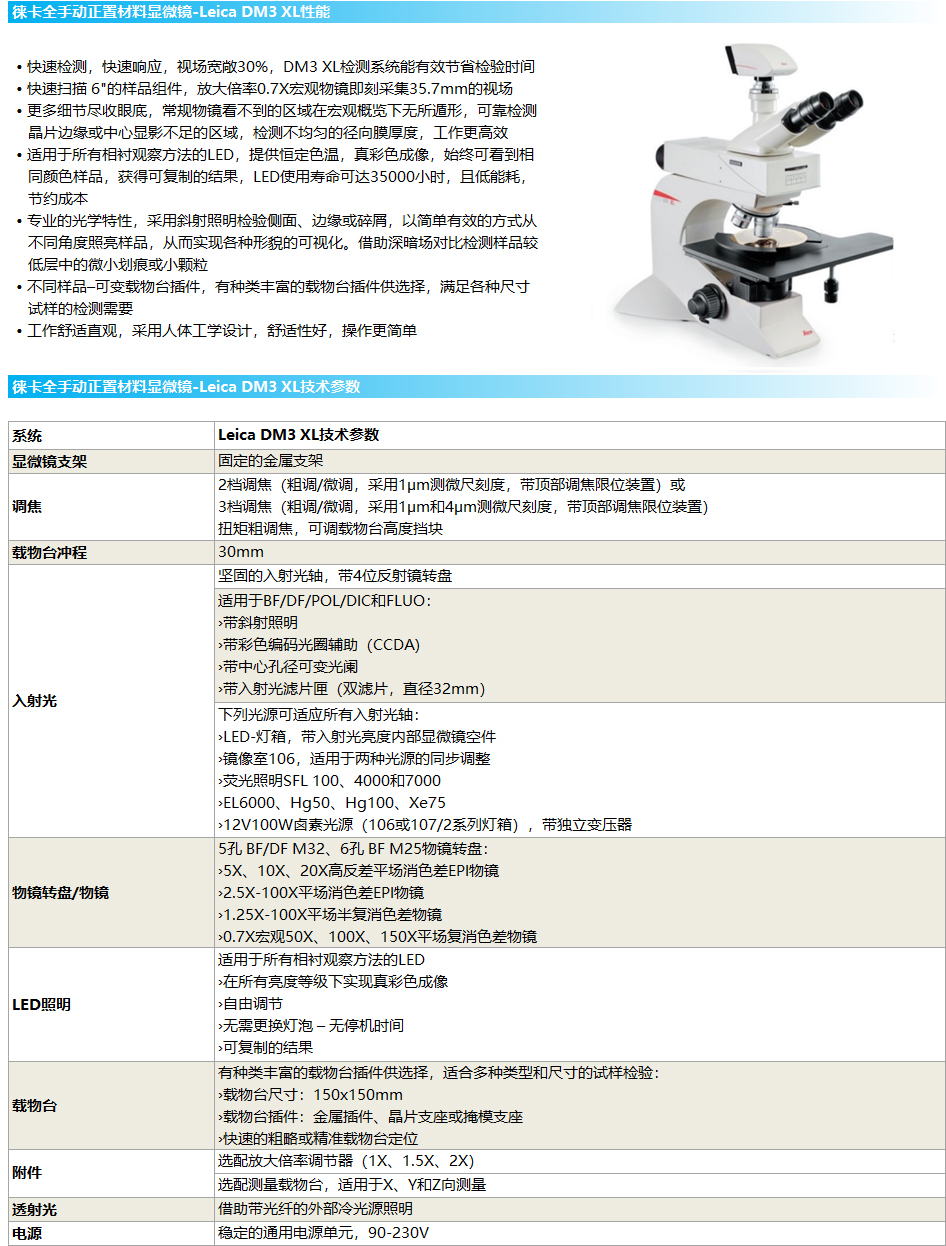 徠卡全手動正置材料金相顯微鏡-LeicaDM3XL